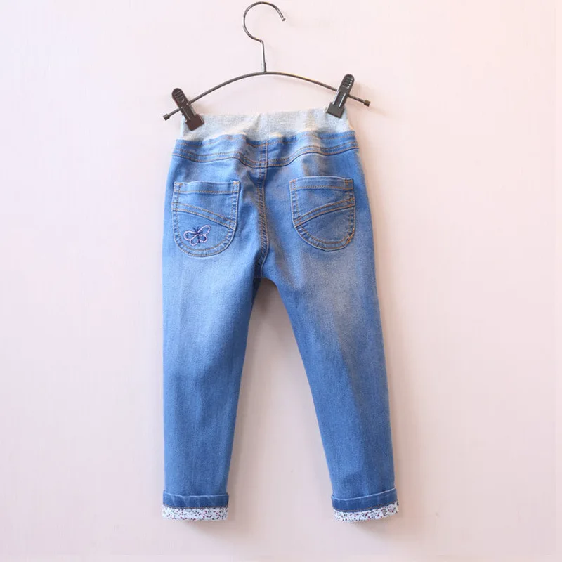 От 2 до 8 лет штаны для девочек Джинсы женщин Новинка 2017 года повседневные джинсы