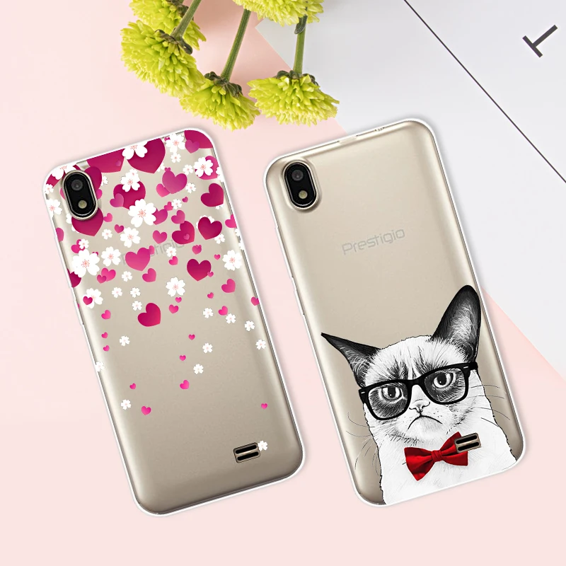 Case For Prestigio Wize Q3 Transparent Printing Drawing Silicone Phone Cases Cover PSP3471 Duo 4.95 Inch |