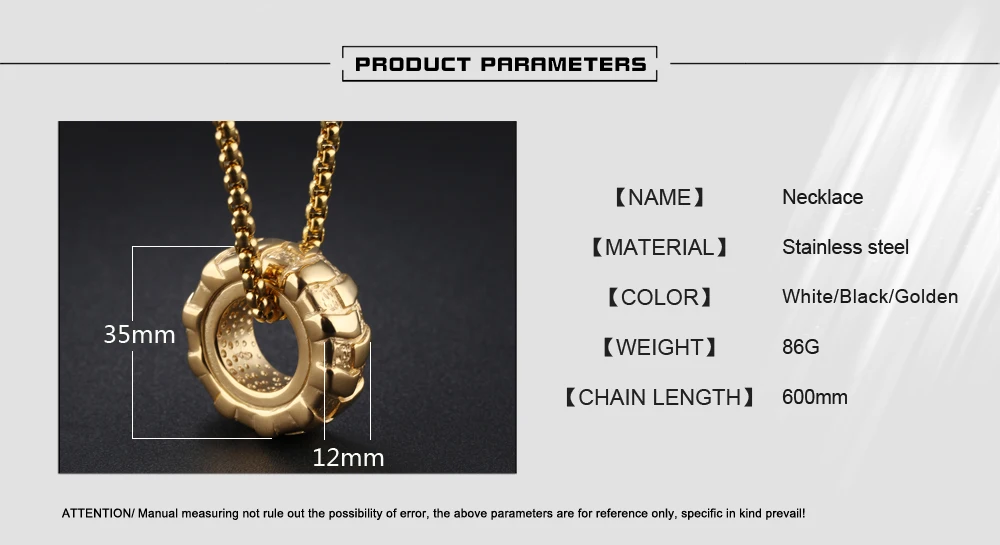 Классическая индивидуальная Мужская подвеска в виде шин Высококачественная