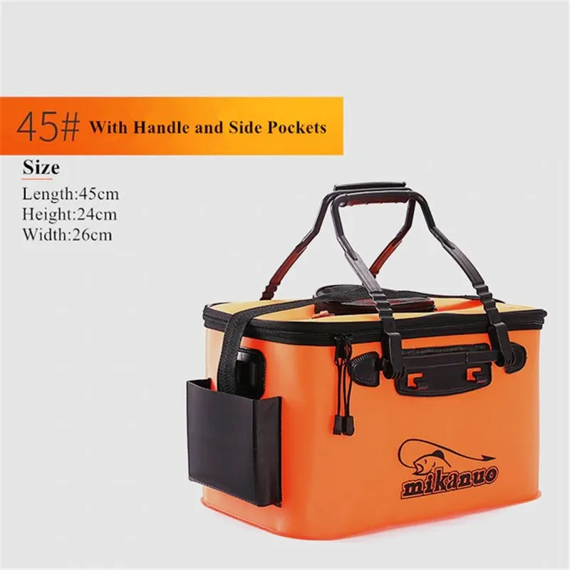 Orange 45 cm На открытом воздухе складной Мульти-Функция рыболовные снасти баррель сумка чехол для рыбалки рыбы защиты ковша бак - Цвет: Orange 45 cm