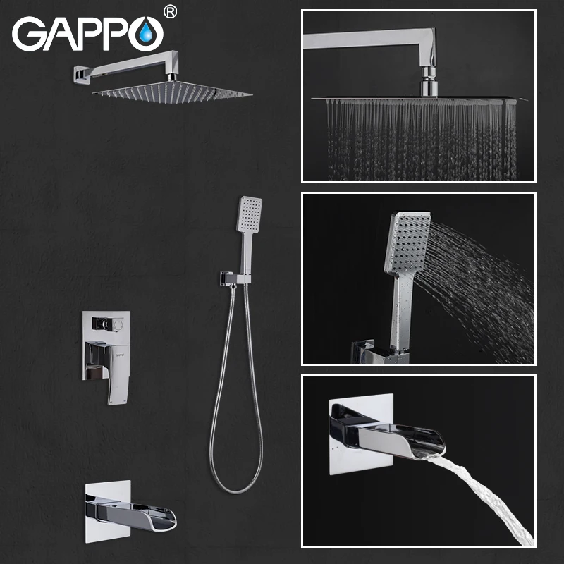 GAPPO Shower Faucets bathroom shower set faucet bath head panel waterfall mixer tap | Обустройство дома