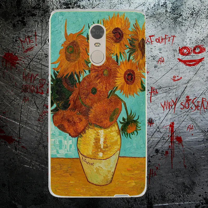Мягкий чехол из ТПУ с рисунком подсолнуха Винсента Ван Гога для Xiaomi Redmi Mi Note 4X 2 3 3S