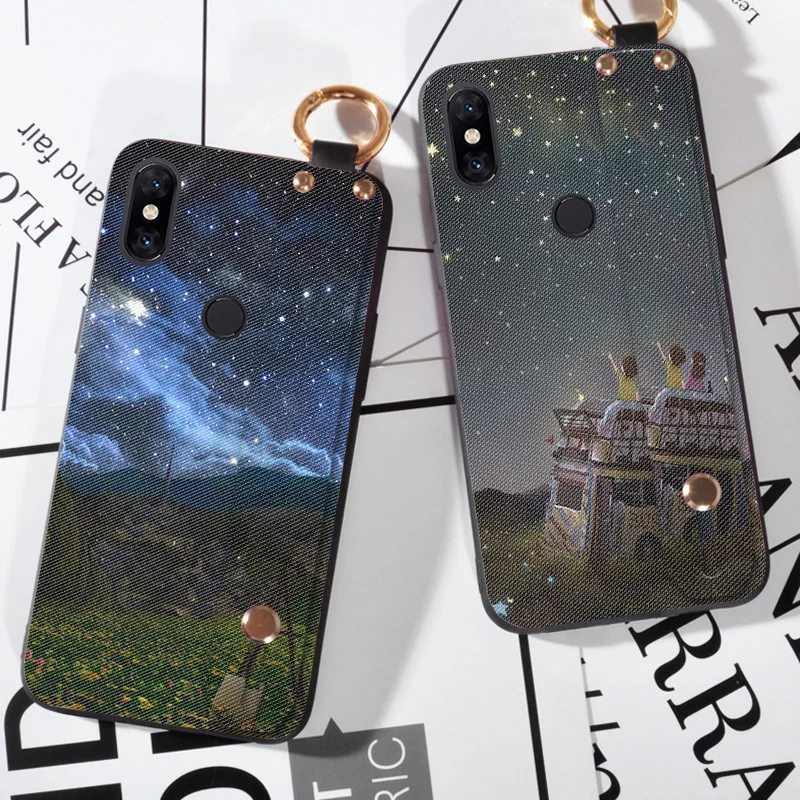 Мягкий силиконовый чехол для XiaoMi Mi Mix 2 S 3 Mix2 Space Sky с ремешком Xiaomi Black Shark / Pocophone f1
