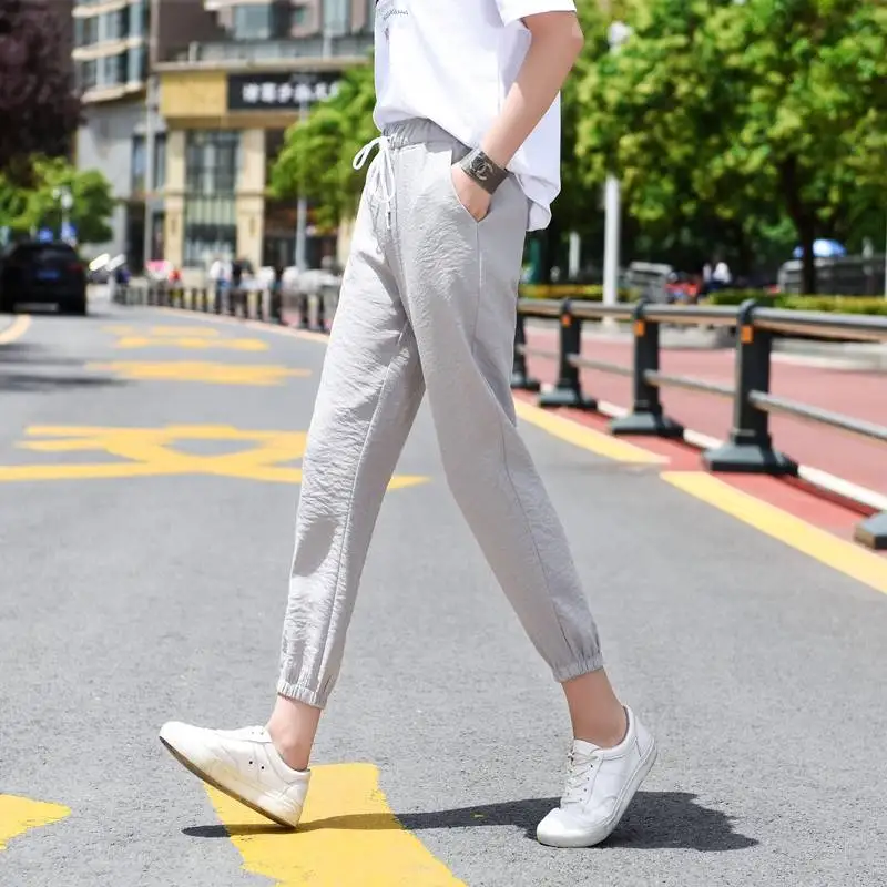

Casual Pants Women's Sweatpants Funny Joggers Patchwork Striped Sweat Pants 2019 New Spring Autumn High Waist Trousers