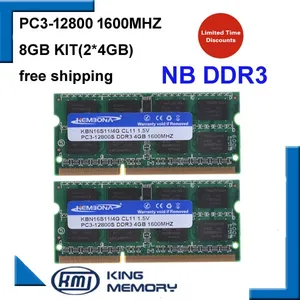 kembona laptop ddr3 1600mhz 8gb kit of 2x4gb ddr3 pc3 12800s 1 5v so dimm 204pins memory module ram memoria for laptop free global shipping