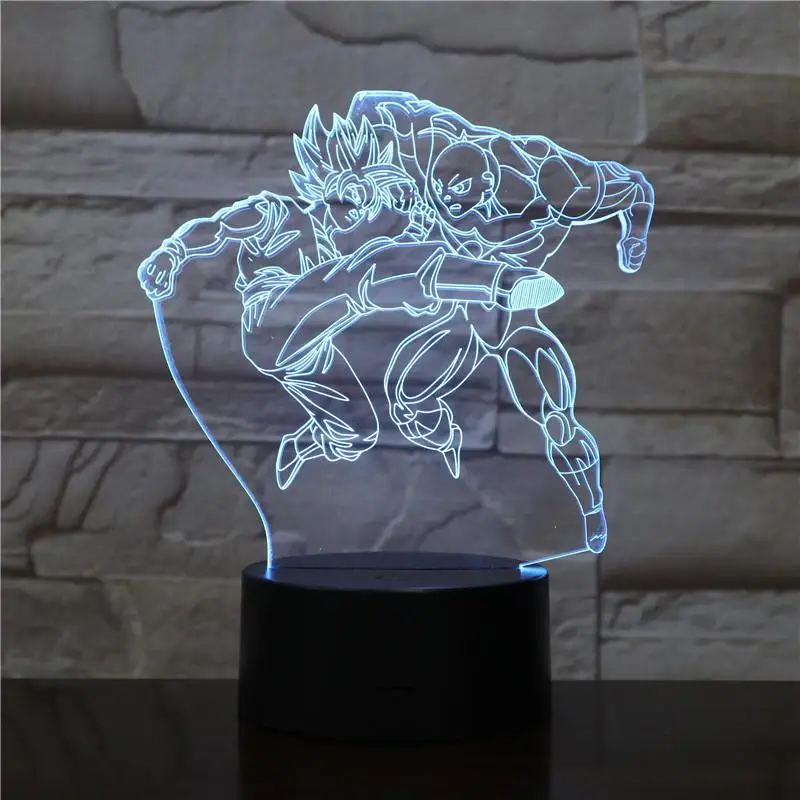 4 Фигурка "Dragon Ball" атмосферная настольная лампа Lampara Супер Saiyan Goku Usb 3d светодиодный ночник прикроватный сенсорный Сенсор освещение лампа - Испускаемый цвет: 4