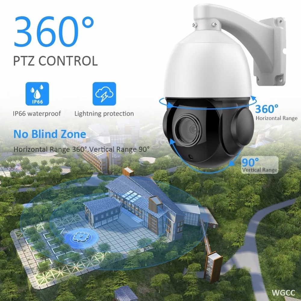 Безопасность Открытый IP66 4 "Мини высокоскоростной IP PTZ камера POE 1080 P 2 0