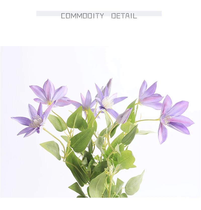 Erxiaobao Clematis Искусственные цветы Шелковый Искусственный цветок аксессуары для цветоводства декор для домашнего стола вечерние свадебные цветы