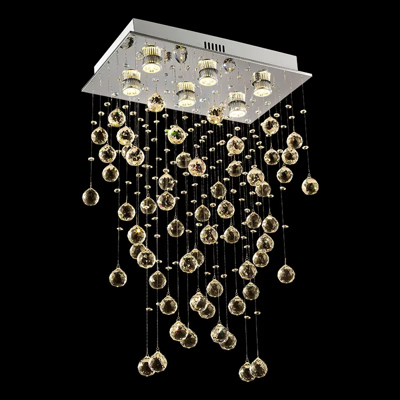 Tubor modern raindrop rectangle Crystal ceiling lamp For Living Room bedroom lights LED lighting fixtures AC110-220V | Освещение
