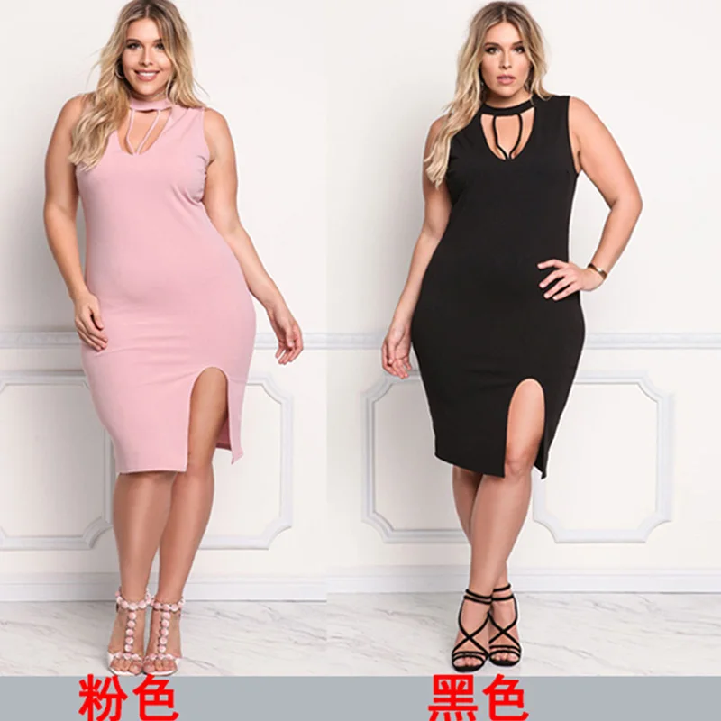 Плюс Размеры 3XL женщины одевают одежду 2019 без рукавов Новый летний черный посылка