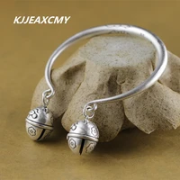 kjjeaxcmy 999 fine silver matte seiko lady wangcai opening bell bracelet