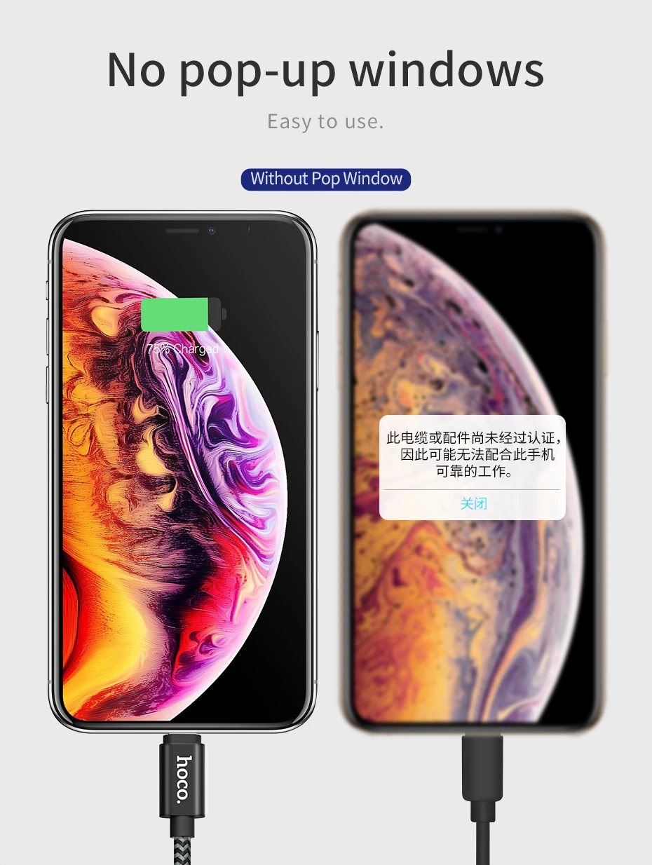 HOCO USB кабель для зарядки для iPhone 8 7 6 5S plus USB кабель 2A быстрое зарядное устройство кабель для передачи данных для iPhone X XS Max XR iPad кабели для телефонов
