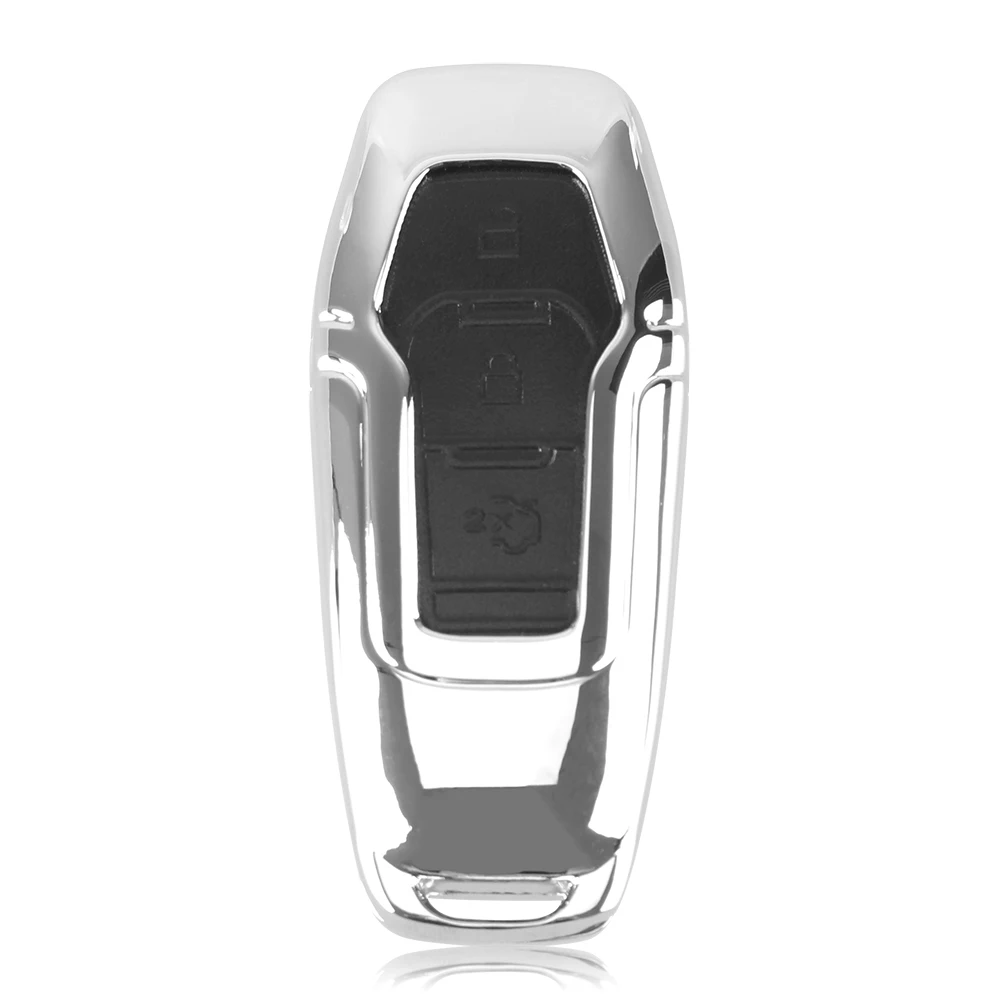 KEYYOU дистанционный 3 кнопки цинковый сплав + кожаный чехол для ключей Ford Smart