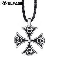 celtic knot iron cross silver mens pewter pendant free necklace lp263