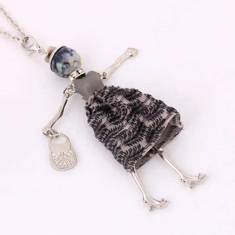 Ручной работы новая цепь длинное ожерелье ткань платье Кукла Ожерелье Аксессуар