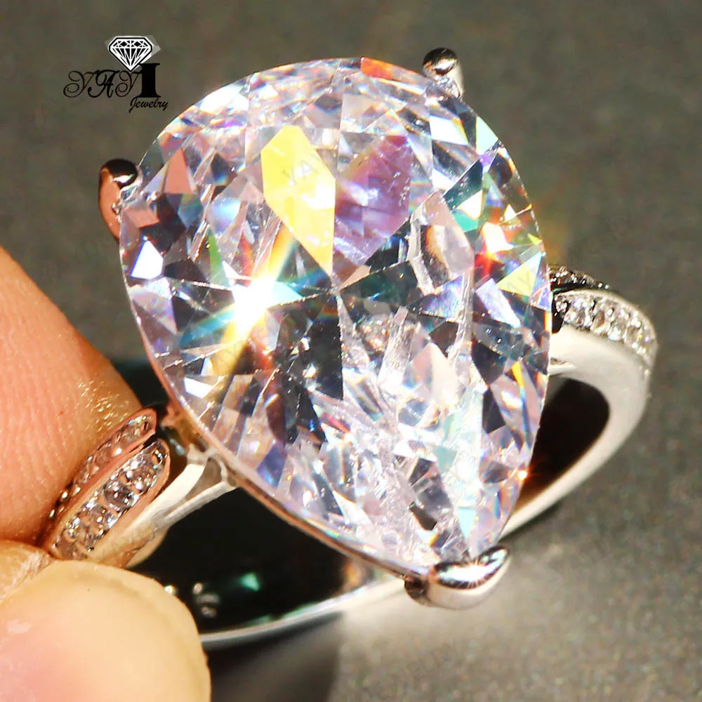 Ювелирные изделия yayi принцесса огранка 7.6CT Белый Циркон Серебро заполненные обручальные кольца с сердцем День Святого Валентина кольцо для девочек 042