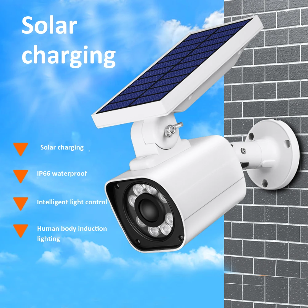 New Solar Induction Light Waterproof IP66 Garden Wall LED Lights For Solar Simulation Surveillance Dummy Camera