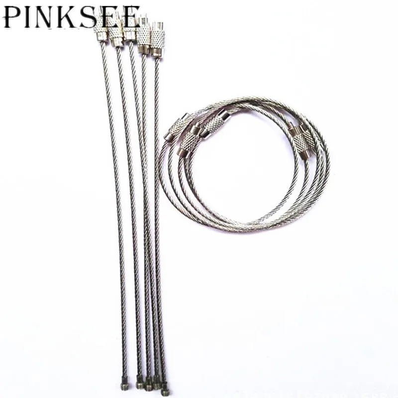 PINKSEE 10 шт./лот проволока из нержавеющей стали брелок трос держатель для ключей