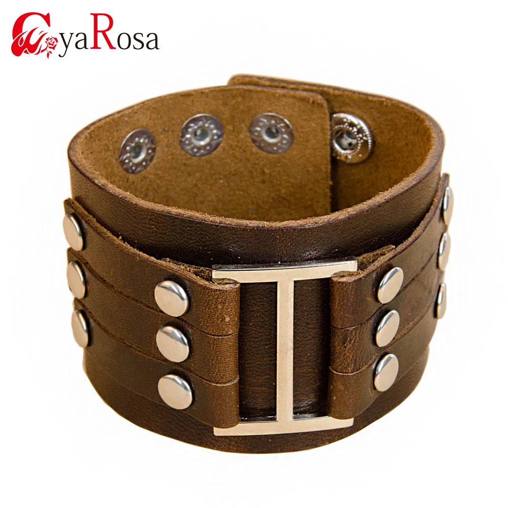 Unique Women Leather Bracelets Stud Wide Cuff Punk Gothic Rock Unisex Bangle Bracelet men jewelry CPB023 | Украшения и аксессуары