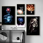 Мистик Вселенная Галактика астронавт настенная живопись холст скандинавские постеры и принты украшение настенные картины для гостиной