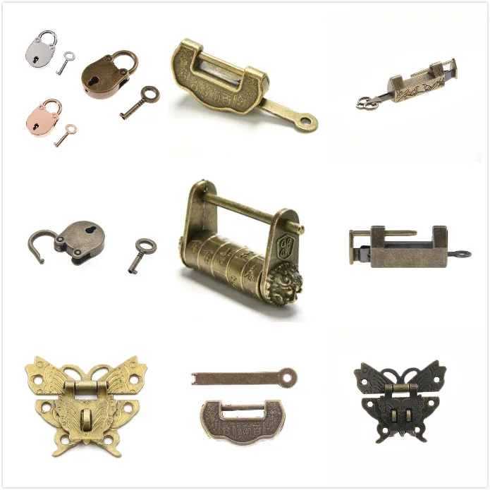 Китайский винтажный замок из цинкового сплава под античную бронзу с ключом в