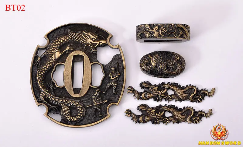Специальное предложение Цуба для катаны FUCHI KASHIRA MENUKI сплав дракон меч защита