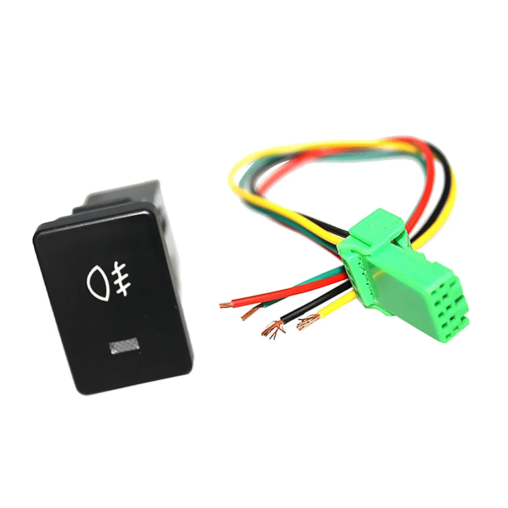 Fog light symbol Светодиодный кнопочный переключатель ВКЛ-ВЫКЛ с разъемом провода комплект для Toyota-головной светильник, противотуманный светильник, парковочный светильник, символ мощности-белый - Цвет: Fog light symbol