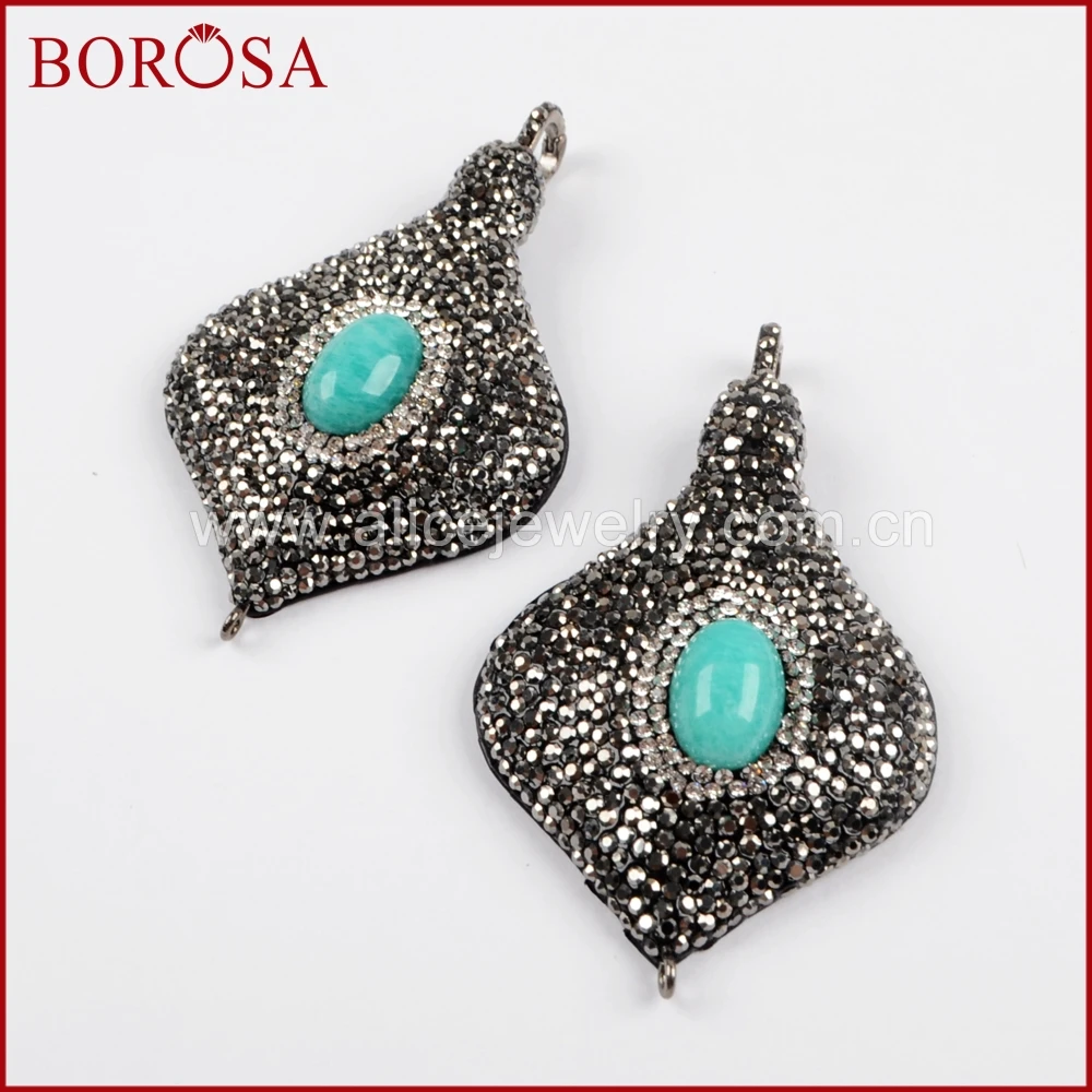 BOROSA 5 шт. ручная закрепка паве CZ горный хрусталь Druzy Agates змеиная задняя подвеска
