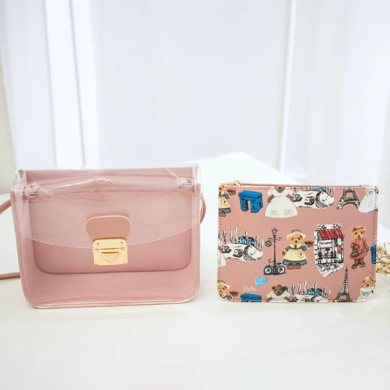 Прозрачные сумки на плечо женские с принтом роскошные желеобразные сумочки