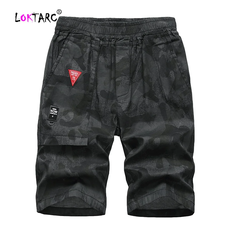 Black LOKTARC/шорты для маленьких мальчиков хлопковые повседневные камуфляжные шорты Летняя одежда для мальчиков бермуды с эластичной резинкой на талии, детские короткие штанишки для мальчиков, одежда - Цвет: Black