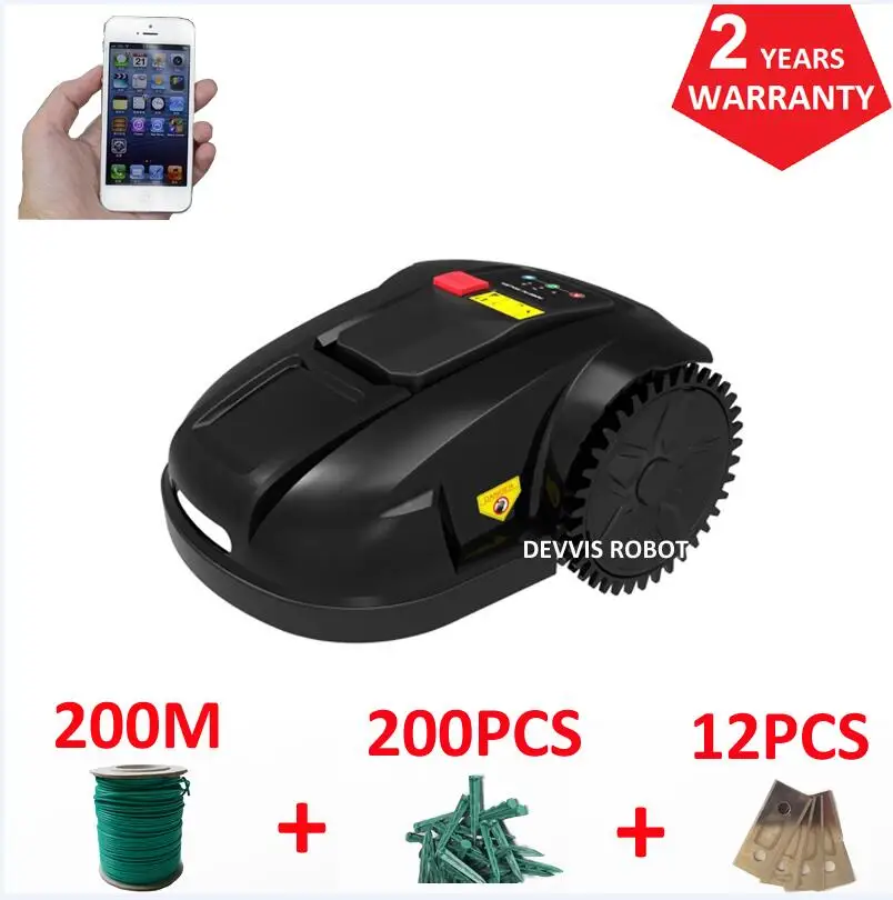 200m and 200pcs Новейший Робот-робот с датчиком дождя, расписанием кошения, системой автоматической подзарядки, функцией противоугонной защиты и водонепроницаемостью - Цвет: 200m and 200pcs