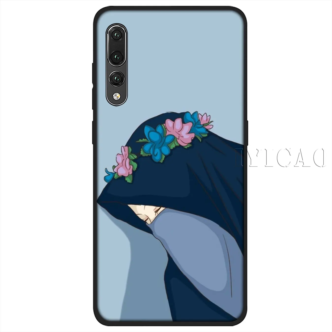 IYICAO Muslim Islamic Gril Eyes Woman Soft Silicone Case for Huawei P30 P20 Pro P10 P9 P8 Lite Mini 2017 2016 P smart Z 2019 |