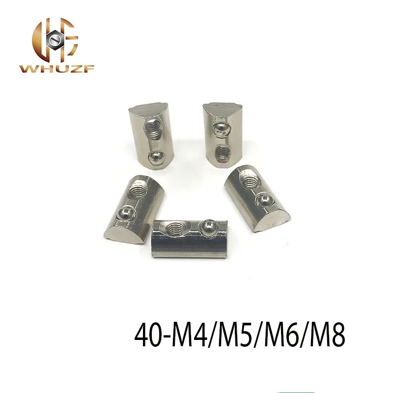 30pcs T Spring nut 40-M4/M5/M6/M8 plate with nickel  Ball Block 4040 Serie Aluminum Profile Slot 8 CNC Part