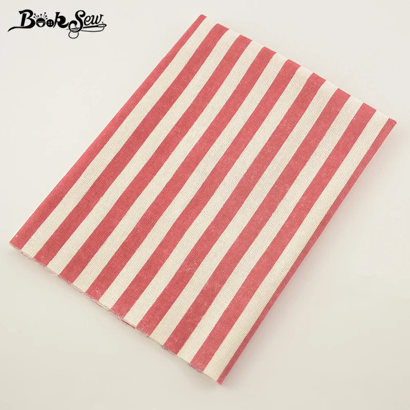 Домашний текстиль Booksew ткань из хлопка и льна красная полоса материал для шитья