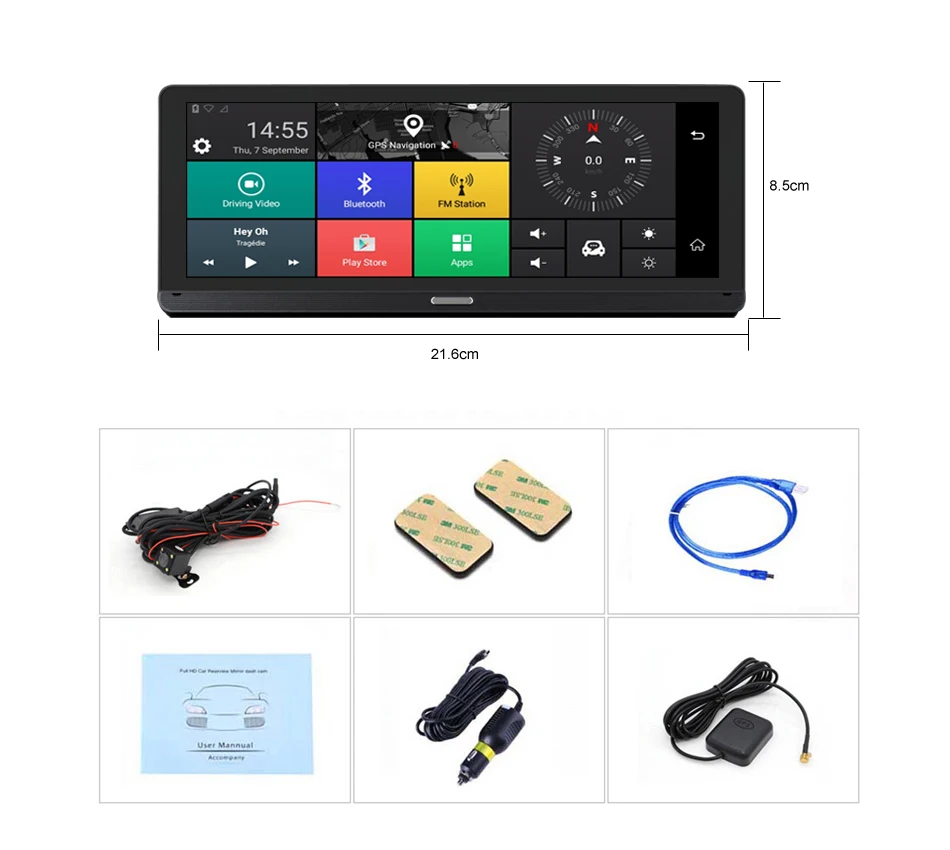 ANSTAR Dvr Dash камера 8''IPS 4G двойной объектив видео рекордер зеркало регистратор BLT в gps Wifi Bluetooth Автомобильный видеорегистратор многоязычный