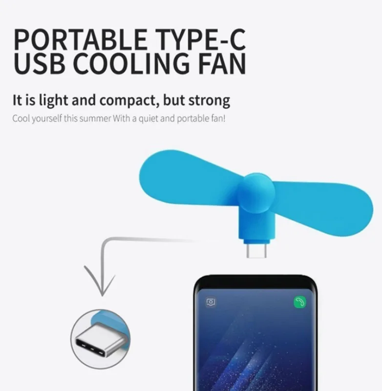 Мини вентилятор USB C гаджеты для телефона Tpye портативный мини Type Samsung S8 Plus Huawei