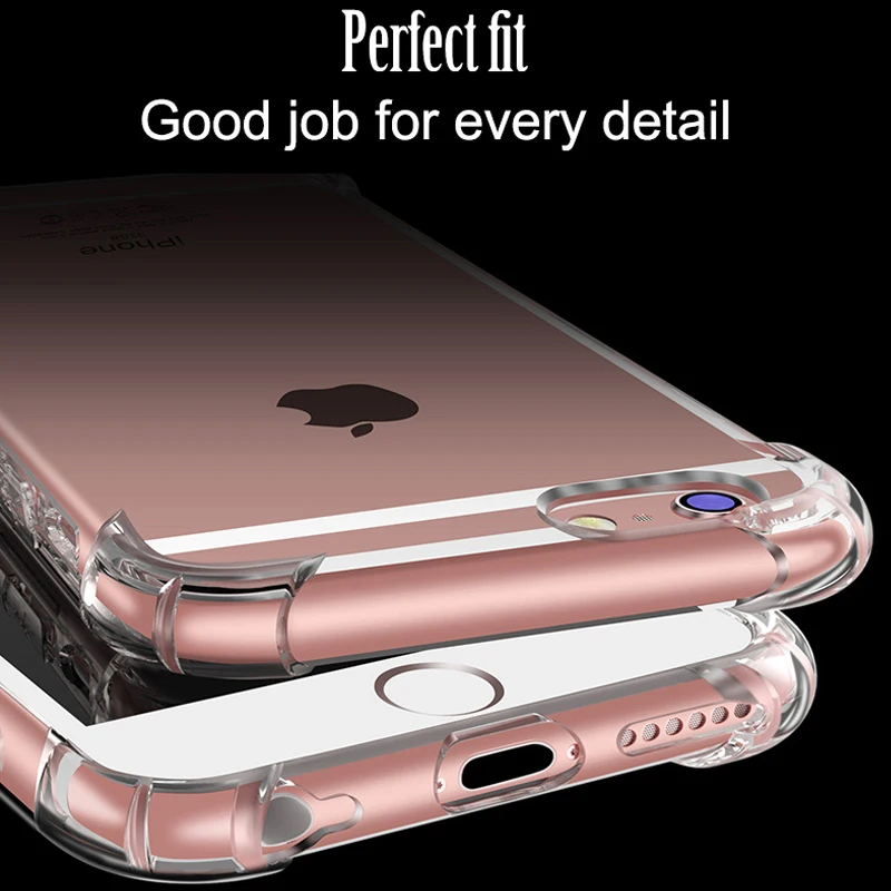 Противоударный прозрачный мягкий чехол для телефона iPhone 12 11 Pro XS Max X XR SE 2020