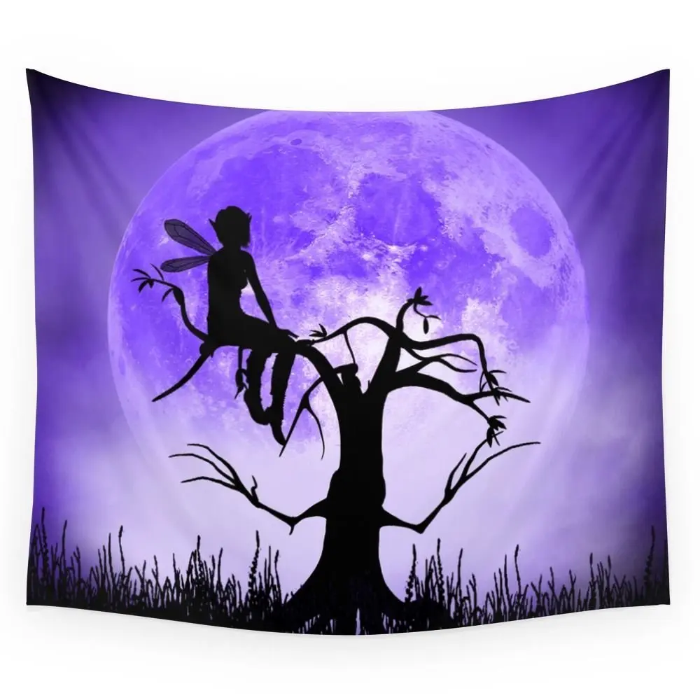 МАНДАЛА ГОБЕЛЕН лунный свет интересно Фея фиолетовый напечатанный настенный