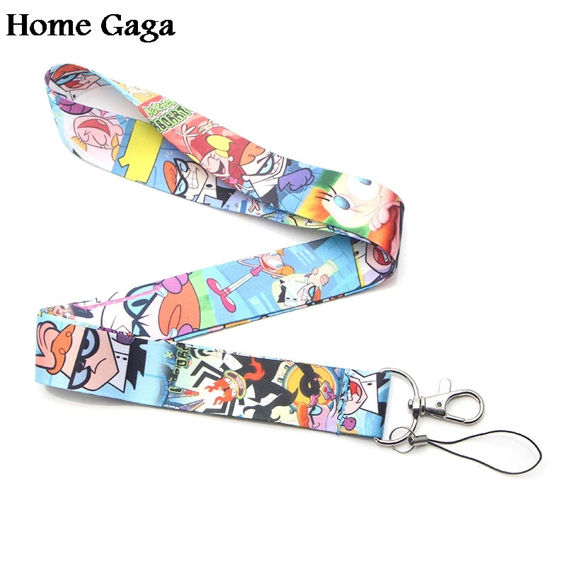 Homegaga Dexter's Lab мультфильм брелок id талреп тесьма лента шейный ремень эмблема на ткани держатель телефона ожерелье аксессуары D1608
