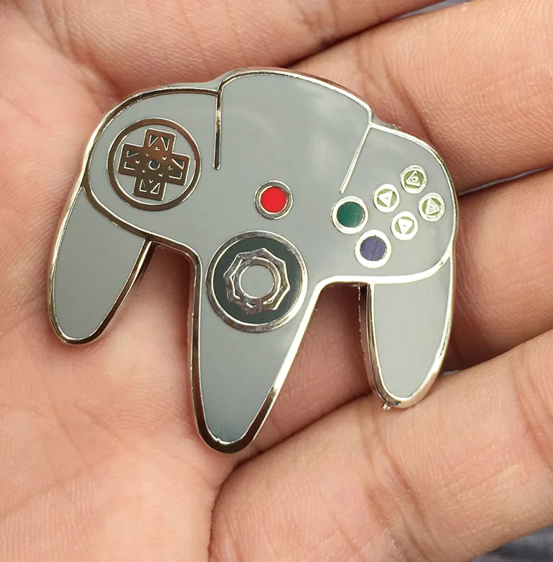 Nintendo 64 Игровой коврик классические иконы Эмаль Булавка значок кнопки брошь влюбленные джинсовая нагрудная булавка 5 стилей - Окраска металла: Nintendo 64