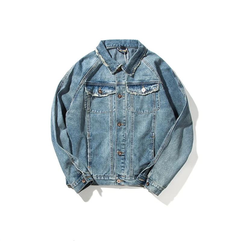 

Fashion Korean Men's Blue Denim Jacket Casual Wild Youthful Coat Simple and Comfortable Mens Outwear Size XS-XXL