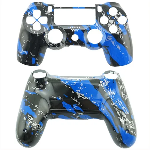 Blue Splatter Для Playstation 4 оболочка корпуса Чехлы для PS4 Передняя и задняя игра оболочки гидро окунутый дизайн Замена пластиковый чехол для PS4 - Цвет: Blue Splatter