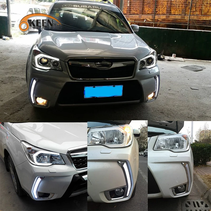 Дневные ходовые огни OKEEN для Subaru Forester дневные огсветильник с белыми указателями