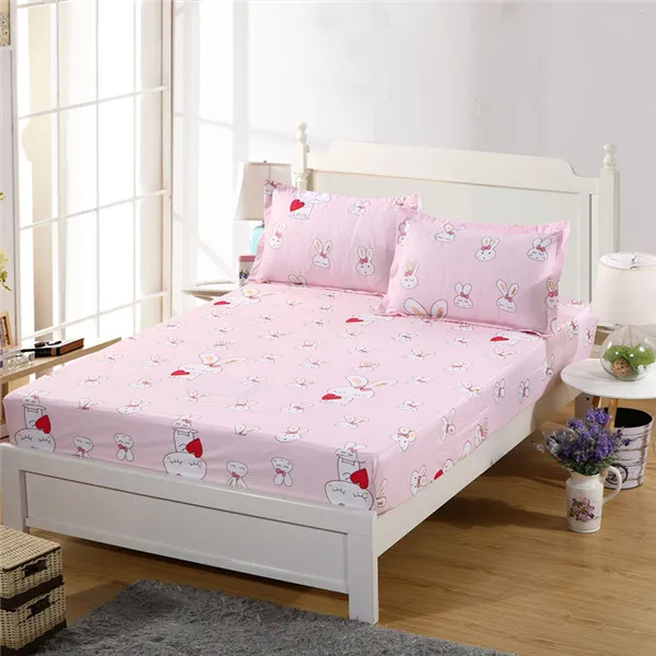 V with 2 Pillowcases 3 шт. простыня с наволочкой, покрывало на кровать с резинкой, двойной размер, четыре сезона, наматрасник, colchas para cama - Цвет: V with 2 Pillowcases