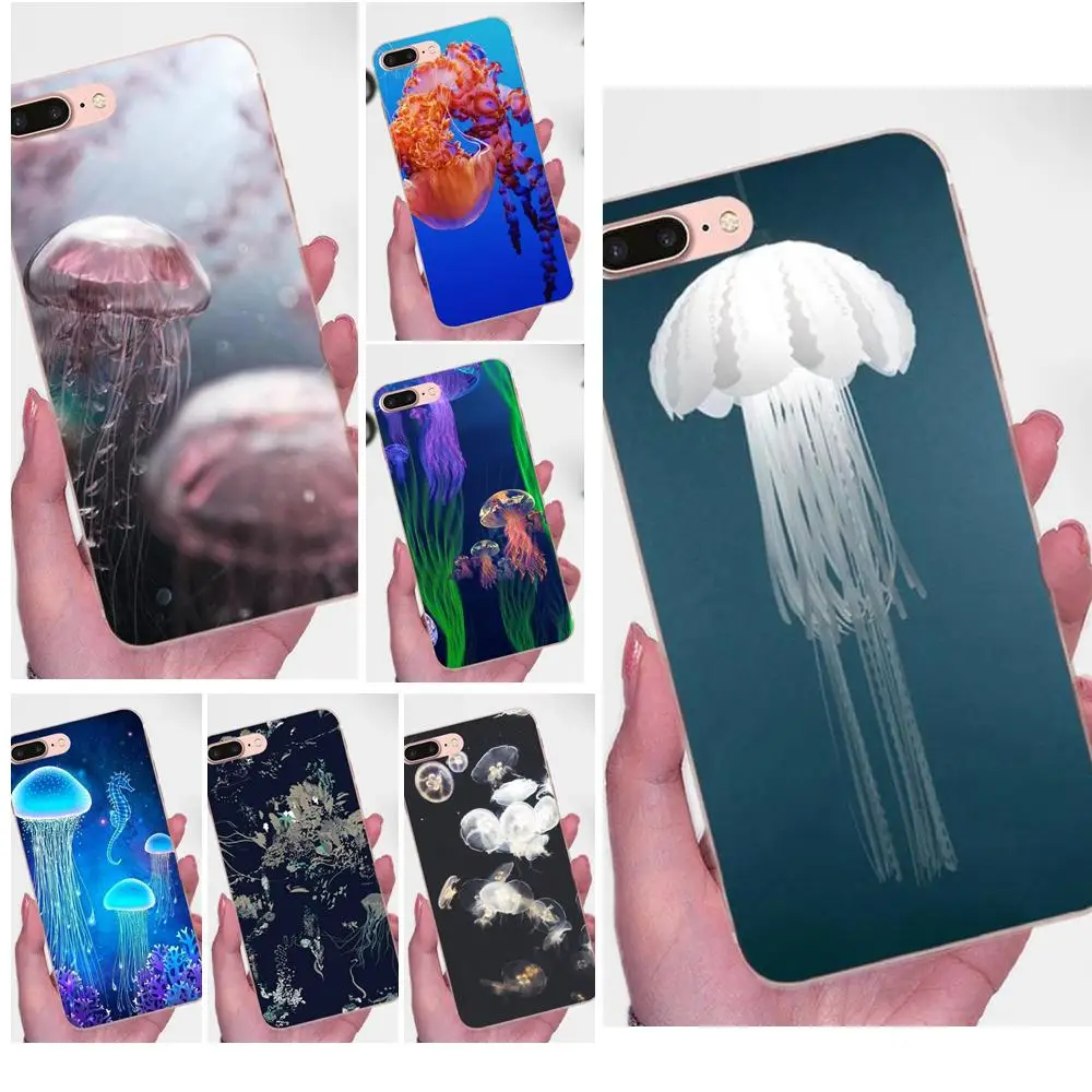 Синие медузы в море Красочные Для Huawei P7 Honor 4C 5A 5C 5X 6 6C 6A 6X 7 7X 8 9 V8 V10 Y3II Y5II Y6II G8 Play Lite |