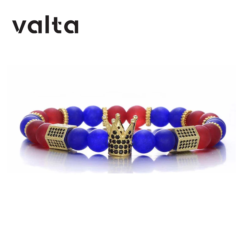 Valta браслет для футбола титановая Проставка с природными камнями mujer moda бусина