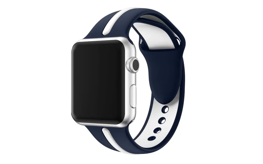 Силиконовый спортивный ремешок с адаптером для Apple Watch 44 мм 40 iWatch 4/2/1 браслет 10