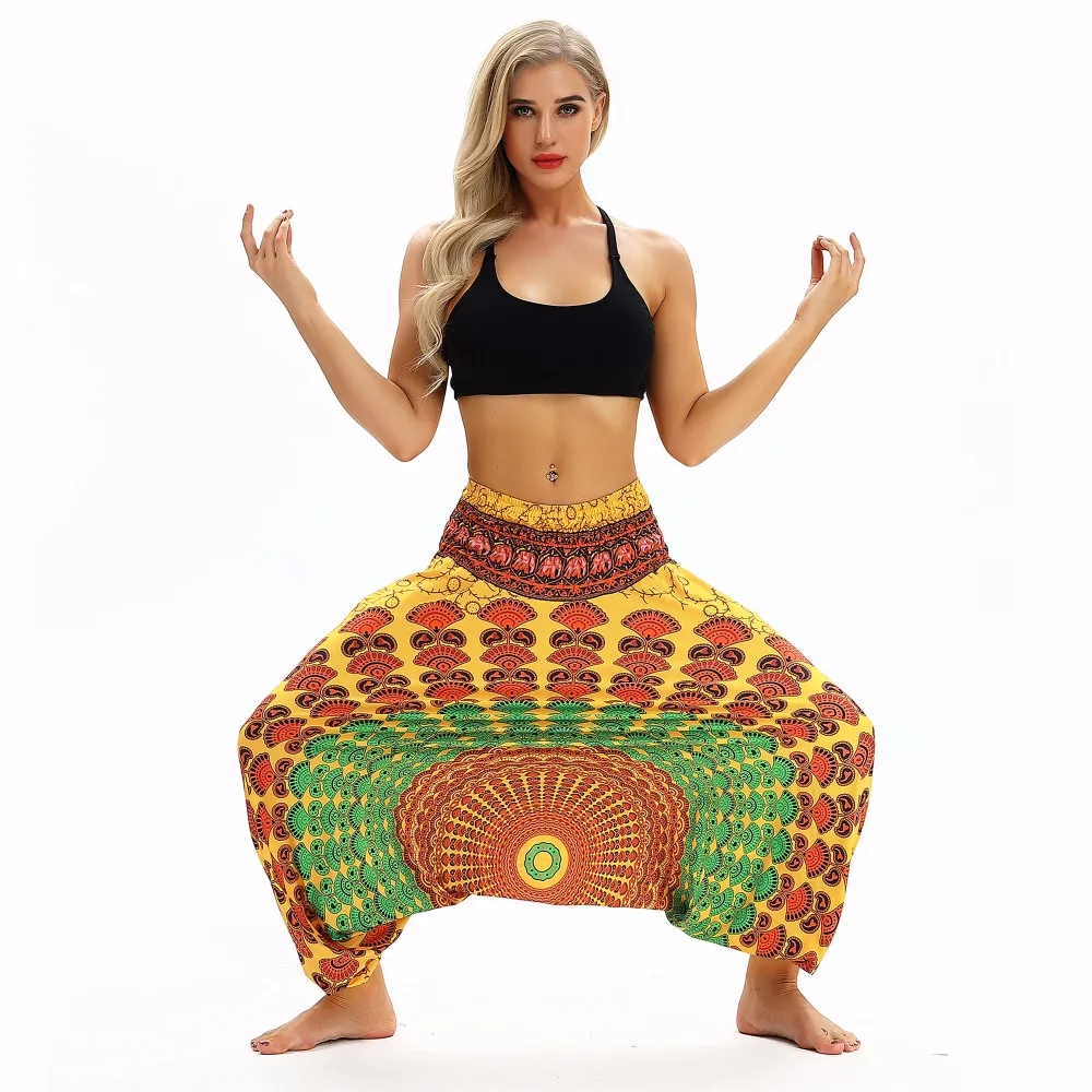 JIGERJOGER летние пляжные yoga Плавание мешковатые охватывает 3D с высокой талией yoga Штаны свободные Фонари Брюки Гарем Lounge шаровары TLL034