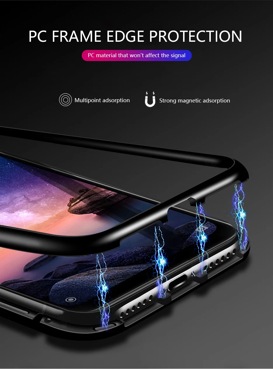 Магнитный чехол для Xiaomi Redmi Note 7 6 5 Pro прозрачная стеклянная крышка металлическая