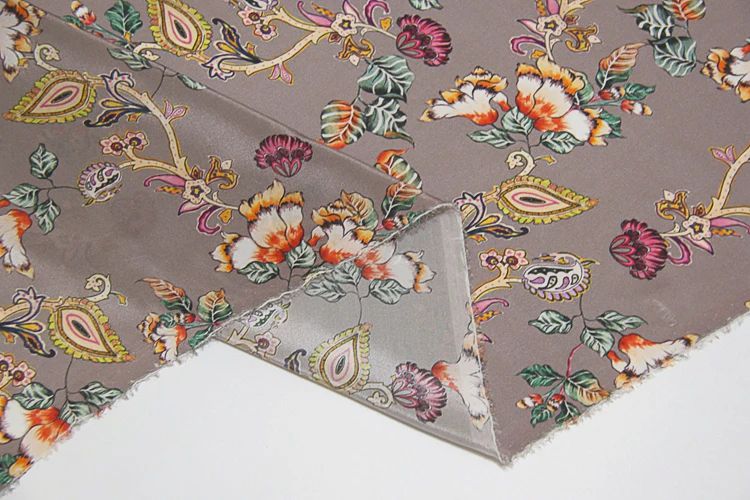 Новинка цветочный принт крепдешиновая шелковая ткань 12 мм микро Прозрачная